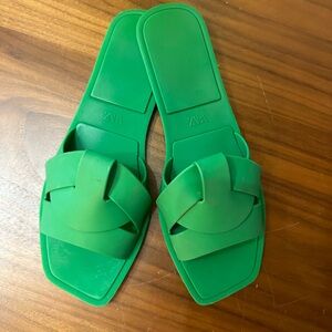 Green Plastic Zara Sandals (Size 41)
